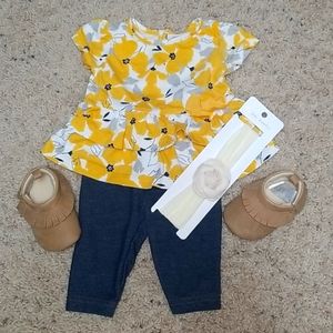 0-3 month Baby girl 4 piece set
